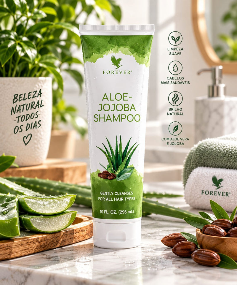 Shampoo Natural sem parabenos Aloe Vera Jojoba